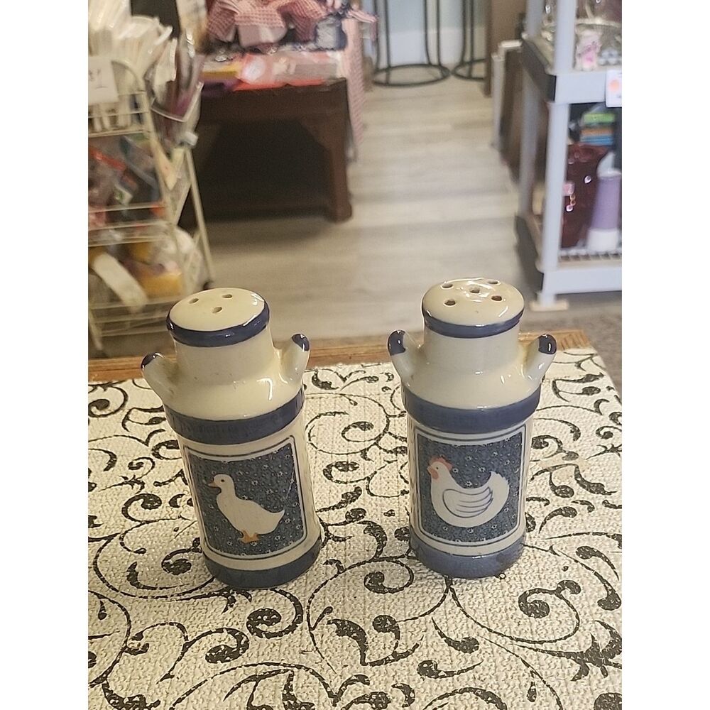 Chicken/Duck  Vintage Milkcan Salt & Pepper Shakers